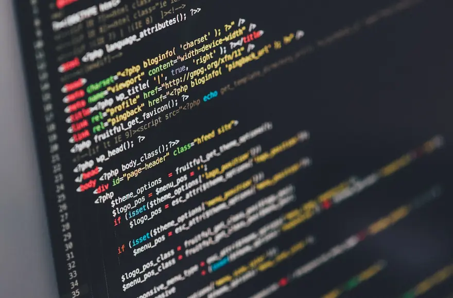 Program code on a computer display.